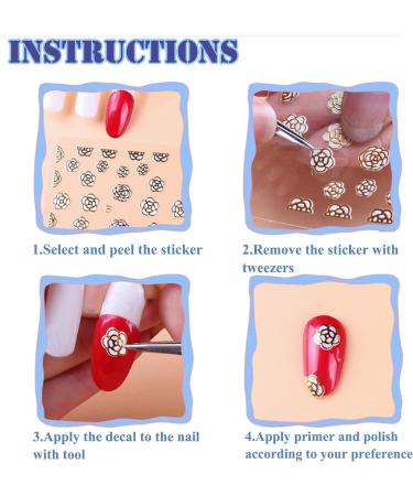 Fychuo 30Pcs Self-Adhesive Nail Stickers - Colorful Flower Gel Decals for DIY Nail Art - Butterfly Decoration for Women - Buy Online on GoSupps.com