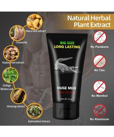 Cr me XXL Homme pour P nis 50 ml | Cr me d'Agrandissement et de Croissance Masculine | Pommade Extense pour Taille Plus Longue et Plus paisse XL | Gel de Massage pour Performance nergie et Confianc - Buy Online on GoSupps.com