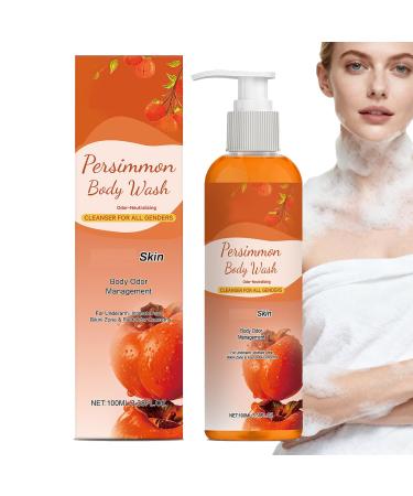 WRANBAO Persimmon Shower Gel Helps Eliminate Body Odors Deodorant Persimmon Shower Gel Deep Cleans and Moisturizes For Underarms Bikini Line and Feet Suitable for the Elderly (1 pc)