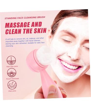 Ipetboom Silicone Face Brush Multi-function Facial Brush Manual Facial Brush Cleaner Silicone Scrubbers Pore Cleansing Brush Household Cleaner Deep Silica Gel Detergent Multifunction 12x4.5cm Pink - Buy Online on GoSupps.com
