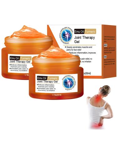 2 PCS Emu Oil Turmeric Joint Therapy Gel Professional Soothing Relief Massage Gel Gel Effective Relief for Back Neck Hands Knee