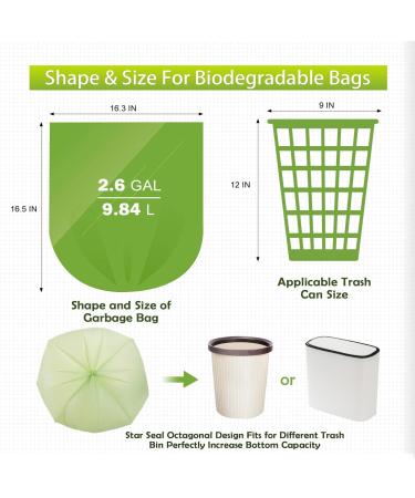 Bio-Bosi 2.6 Gallon Compostable Trash Bags - 100 Count, Extra Thick 0.71 Mil, ASTM D6400 & Europe OK Compost Home Certified - Biodegradable Small Trash Bags for Kitchen - Buy Online on GoSupps.com