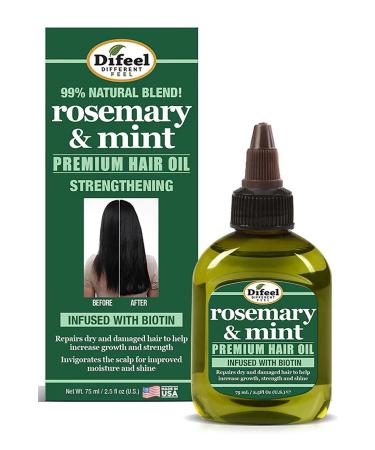 Difeel Rosemary and Mint Premium Hair Oil with Biotin 2.5 oz.