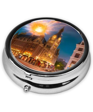 Fiery Red 3 Compartment Round Pill Box Organizer | Portable Travel Pill Box for International Shipping - Buy Online on GoSupps.com