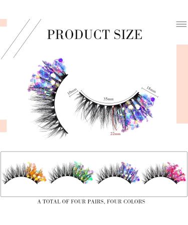 6D Glitter False Lashes for Halloween & Cosplay Makeup - 4 Pairs (Elegant Style) - Buy Online on GoSupps.com