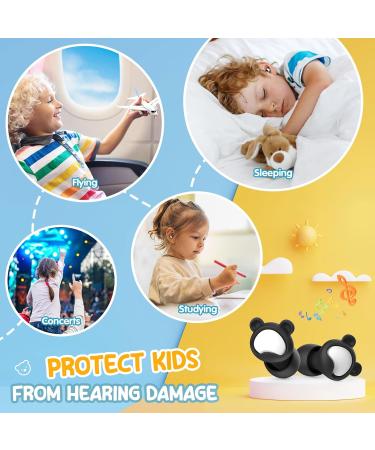 Kids Ear Plugs 2 Pairs | Reusable Silicone Noise Canceling Earplugs for Children & Adults | Ideal for Concerts Flying Studying & Noise Sensitivity (Black+Red - Buy Online on GoSupps.com