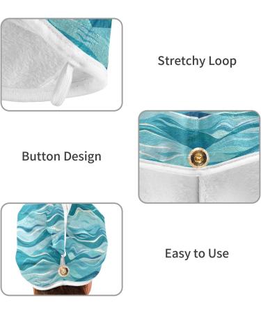 Sea Wave Hair Towel 2 Pack - Super Absorbent Quick Dry Hair Turbans for Women & Girls | Ideal Travel Hair Drying Solution - Buy Online on GoSupps.com