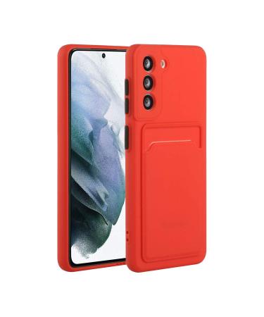Tivenfezk Nadoli Silicone Case for Samsung Galaxy A34 5G Ultra thin shockproof scratch -resistant Wallet soft TPU protective cover Mobile phone case with credit card holder Samsung Galaxy A34 5g red