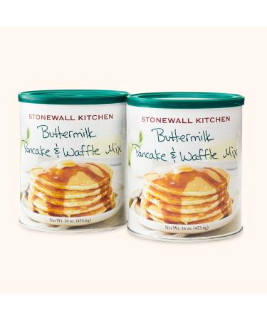 Stonewall Kitchen Buttermilk Pancake & Waffle Mix (2 Pack - 16 Ounces) 1 Pound (Pack of 2)