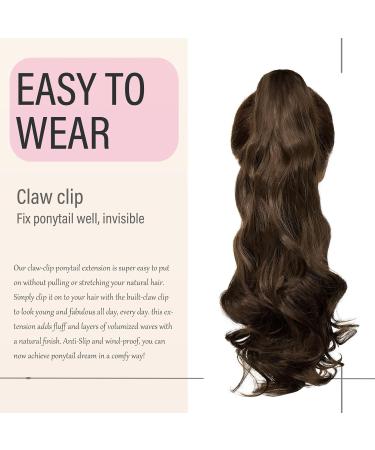Dcbaboo Ponytail Extension Curly 18inch Claw Clip in Ponytail Hair Extensions Long Wavy Synthetic Pony tails Natural Wave One Piece Hairpiece Fake Ponytail for Women Chestnut Brown 18 inch 140g Chestnut Brown - Buy Online on GoSupps.com