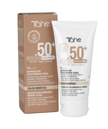 Tahe Tahe Mineral sun protection for face with mimetic colour 0% chemical filters and preservatives SPF 50+ 50 ml