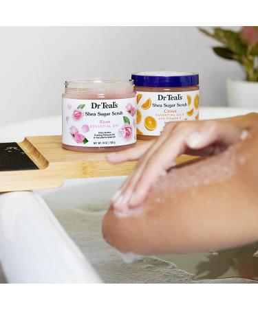 Dr Teal's Rose Shea Sugar Body Scrub - 19 oz (3 Pack) | Exfoliating & Hydrating with Essential Oils - Buy Online on GoSupps.com