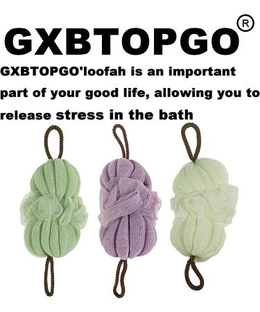 GXBTOPGO 85g Green Upgrade Bath Loofah Sponge - Exfoliating Shower Puff for Men Women - Buy Online on GoSupps.com