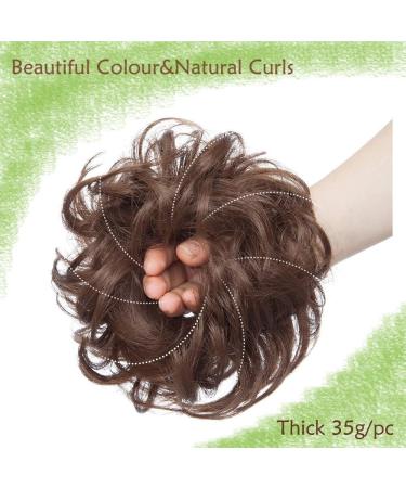 Brown Synthetic Messy Curly Hair Bun Extension | Updo Donut Hairpiece for Women - 35g - Buy Online on GoSupps.com