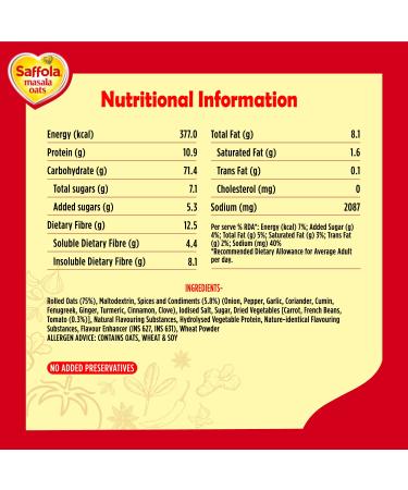 Saffola Masala Oats Peppy Tomato 500g (17.63oz) - Vegetarian | Buy Online - Buy Online on GoSupps.com