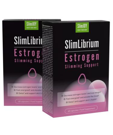 Estrogen Capsules - Chlorella Bladderwrack Iodine Rosemary and Lemon Balm Extract - 120 Capsules for 60 Days - SlimJOY SlimLibrium