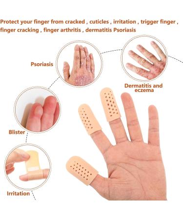 20 PCS Gel Finger Cots with Air Holes - Silicone Finger Protectors for Dry Skin, Cracking, Eczema, Arthritis - 2 Sizes Available - Buy Online on GoSupps.com
