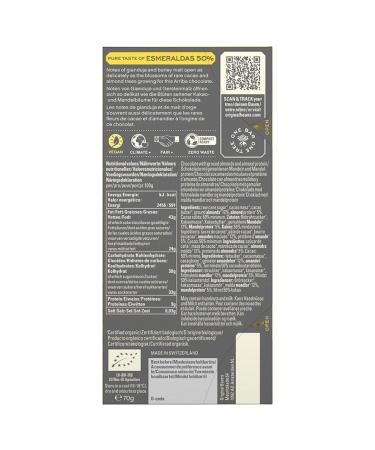 Original Beans Esmeraldas Vegan 50% Chocolate Bar - 70g | Organic Ecuadorian Treat with Gianduja & Barley Malt - CH-BIO-006 - Buy Online on GoSupps.com