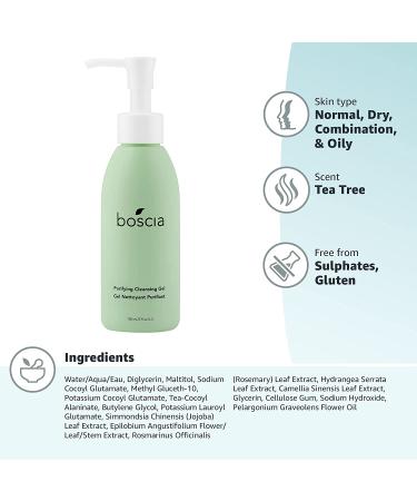 boscia Purifying Cleansing Gel - Vegan & Cruelty Free Tea Tree Face Cleanser - Buy Online on GoSupps.com