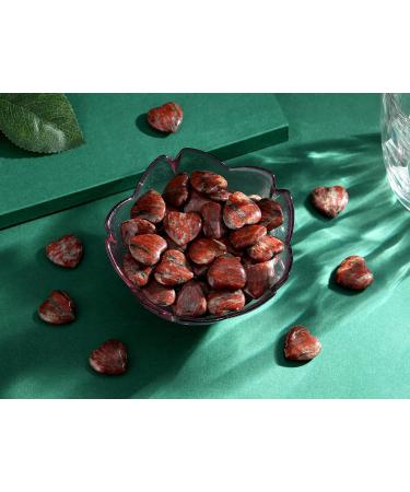 MAIBAOTA Red Sesame Healing Crystals Gemstones Pocket Gifts Heart-Shaped Nature Spiritual Energy for Women Men Reiki Divination Balancing Yoga Meditation 10PCS - Buy Online on GoSupps.com