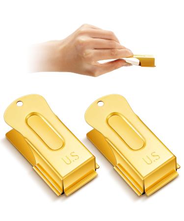 Vercanmonth 2 piece brass pet training clicker signaling cricket clicker metal dog clicker for puppy cats trainer pet owners (gold)