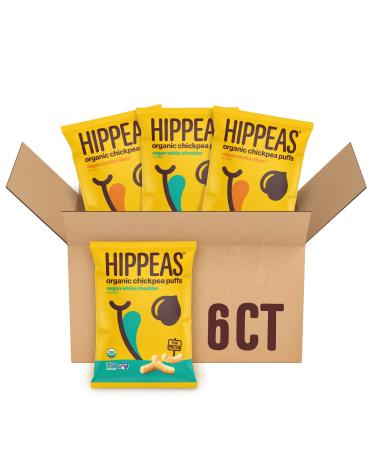 Hippeas Organic Chickpea Puffs Cheeze Variety Pack: Vegan White Cheddar Nacho Vibes 4 Ounce (Pack of 6) 4g Protein 3g Fiber Vegan Gluten-Free Crunchy Plant Protein Snacks Puffs "Cheeze" Variety Pack