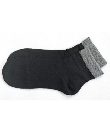Men's Bamboo Diabetic Ankle Socks - Seamless Toe, Black, 6 Pairs, Size 10-13 - Buy Online on GoSupps.com