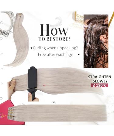 Moresoo Clip-In Extensions Real Hair - Blonde #60A 30cm Double Tresses 70g Remy Hair Clips - Buy Online on GoSupps.com