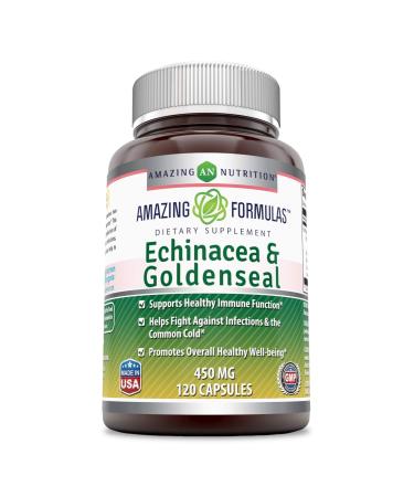 Amazing Formulas Echinacea Golden Seal Root-450 Mg Capsules-Supports Healthy Immune Function - Promotes Over-All Healthy Well-Being. (120 Count)