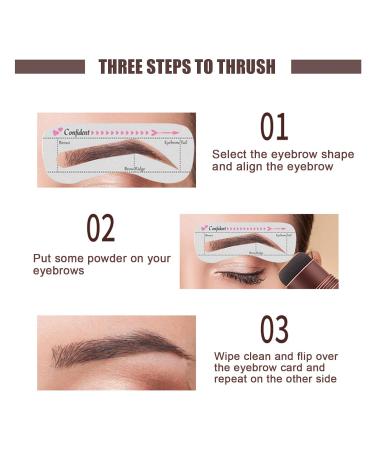Eyebrow Powder Stamp Set - Reusable Dark Brown Eyebrow Stamp with Brushes & Stencils for Perfect Brow Formation | Home Salon Makeup Tools - Buy Online on GoSupps.com