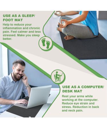 UK Cord Grounding Mat 23.6x35.4 inch | Earthing Yoga Pad Kit for Sleep | Grounding Bed Mat for Better Sleep - Buy Online on GoSupps.com