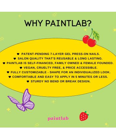 PaintLab Almond Press On Nails Medium Length - Gel Nail Kit with Sweet Strawberry Scent - 24 Piece Fake Nails, Glue, File, Prep Pad & Cuticle Stick for Easy Application and Strong Hold - Buy Online on GoSupps.com