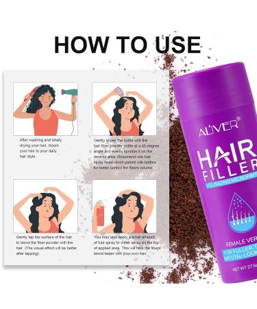 Professional Quality Hair Fibers for Women Dark Brown Keratin Powder for Instant Thicker Hair Hides Hair Loss in 15 Seconds with Applicator - Buy Online on GoSupps.com