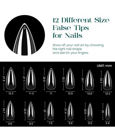 504pcs Chameleon False Acrylic Stiletto Nail Tips - Clear Full Cover Press On Nails for Salons and DIY Nail Art - Buy Online on GoSupps.com
