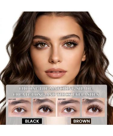  Prreal Mascara double t te imperm able noir et marron 3D Curling Long Eyelashes Iron Volume & Length Mascaras Non-Clumping Longlasting Fullness and Defined Eye Makeup - Buy Online on GoSupps.com