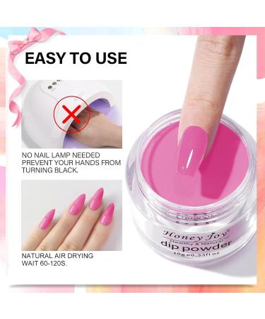 Honey Joy Color Changing Dip Powder Nail Kit - 6 Colors Summer Glitter Pink Dipping Set for DIY Manicure - No Need for Nail Lamp - Perfect Gift for Women - Buy Online on GoSupps.com