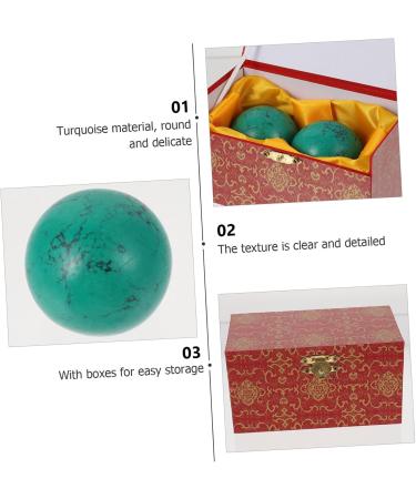 Magiclulu Turquoise Handball Massage Balls - Stress Relief Wooden Fitness Gifts | Chinese Health Relaxation & Practice - Buy Online on GoSupps.com