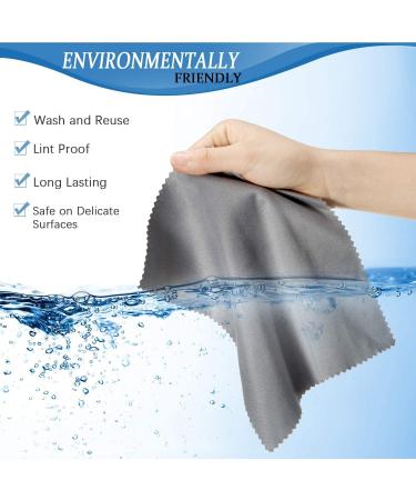 20 Pcs Microfiber Cleaning Cloths - Reusable 7x6 Inch Grey - Perfect for Electronics Glasses Screens Cameras & More - Buy Online on GoSupps.com