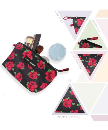 Shop Betsey Johnson Covered Rose 8.5 Zipper Cosmetic Pouch - Lightweight & Durable Toiletry Bag for Makeup & Travel Accessories - Buy Online on GoSupps.com