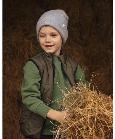 Satin Lined Toddler Beanie - Kids Winter Hat - Cuffed Knit Beanie - Light Grey Heather - Buy Online on GoSupps.com