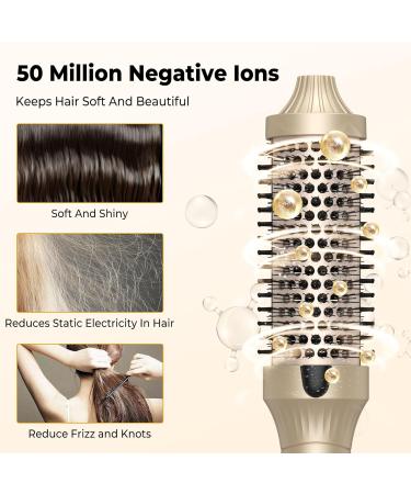 Thermal Brush 1.5 in Volumizing Brush Curling Iron Heated Curling Brush Ceramic Tourmaline Ionic Curling Comb Dual Voltage Travel Curling Iron with Brush LCD Display 10 Temperatures Heated Round Brush Gold - Buy Online on GoSupps.com