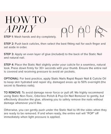 Static Nails Reusable Pop-On Manicure Set - Vamp Square False Nails with Non-Damaging Glue - Nail Set with Static Nail Glue - Fake Acrylic Press On Nails - Buy Online on GoSupps.com