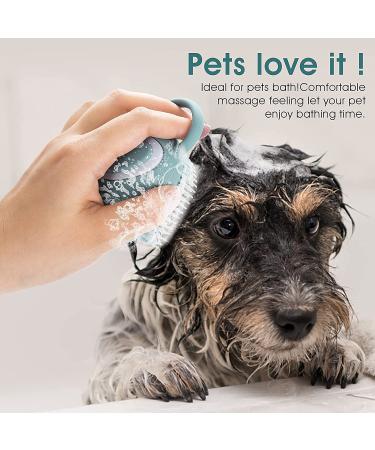 Molain Silicone Pet Bath Brush Comb - Grooming & Massage Tool with Shampoo Dispenser (Blue Paw Shape) - Buy Online on GoSupps.com