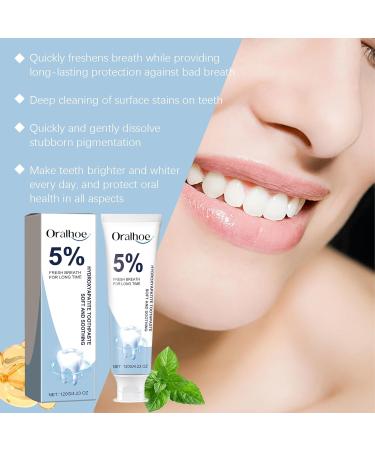 Oralhoe 5% Hydroxyapatite Toothpaste Gentle Cleaning Teeth Whitening Fresh Breath Soft and Soothing 120g/4.23 oz - Buy Online on GoSupps.com