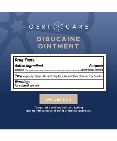GeriCare Dibucaine Hemorrhoid Ointment 1% - Fast-Acting Pain Relief Cream for Hemorrhoids | Quick Relief from Burning & Itching | 1oz External Treatment - Buy Online on GoSupps.com