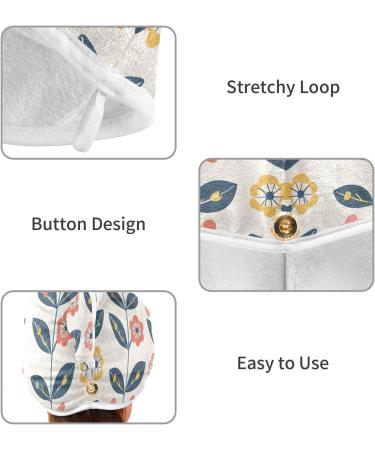 Super Absorbent Flower Hair Towel 2 Pack | Quick Drying Hair Turbans for Women & Girls - Buy Online on GoSupps.com