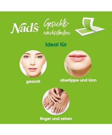 Nads Facial Hair Removal Cold Wax Strips - 20 Strips & 4 Wipes | Effective & Gentle Hair Removal for All Skin Types | International Shipping Available - Buy Online on GoSupps.com