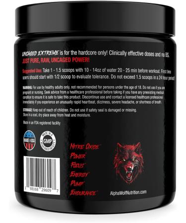 Uncaged Extreme Pre-Workout Powder - Boost Energy Focus & Muscle Pump - L-Citrulline Beta-Alanine Rhodiola Rosea - 30 Servings - Cherry Lime - International Shipping Available - Buy Online on GoSupps.com