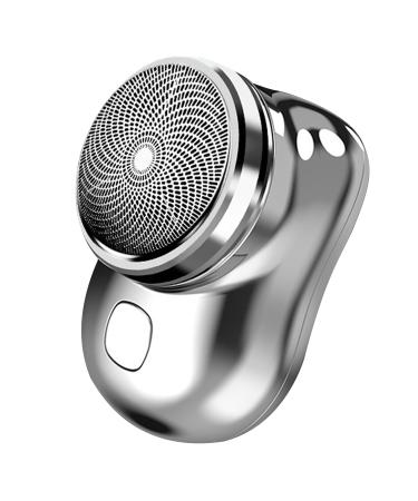 Mini Shaver Men Electric Fashion Washable Wet and Dry Shaver for Men Pocket Shaver Portable Electric Shaver for Men for Home Car and Travel (Silver)