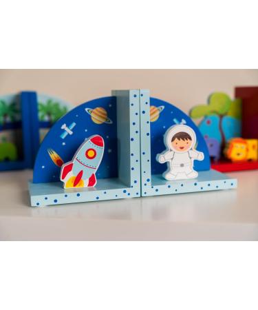 Mousehouse Gifts - Children's 3D Rocket Bookends | Wooden Space Motif | Perfect Gift for Kids - Buy Online on GoSupps.com
